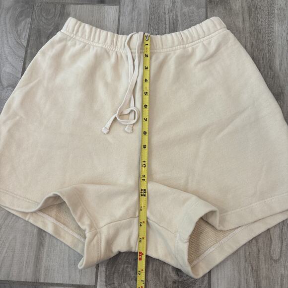 Daily Drills Cream Sweat Shorts Size XS/S Drawstring Pockets 4” In Cotton - Picture 7 of 11